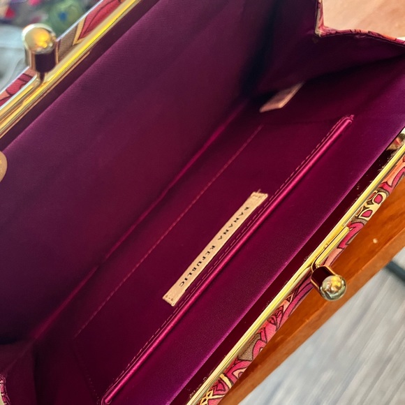 NEW Fuchsia paisley Banana Republic silk clutch (perfect condition) - Picture 5 of 7